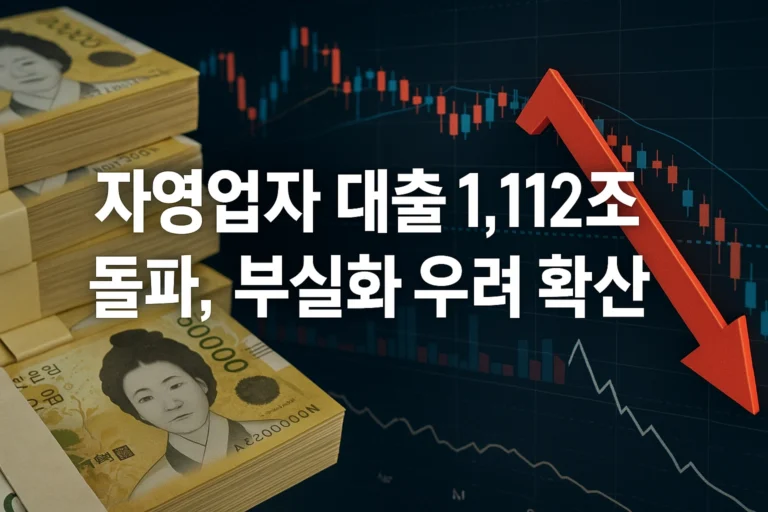 자영업자 대출 1,112조 돌파, 부실화 우려 확산